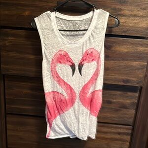 Chaser White Graphic Sleeveless Tank Top